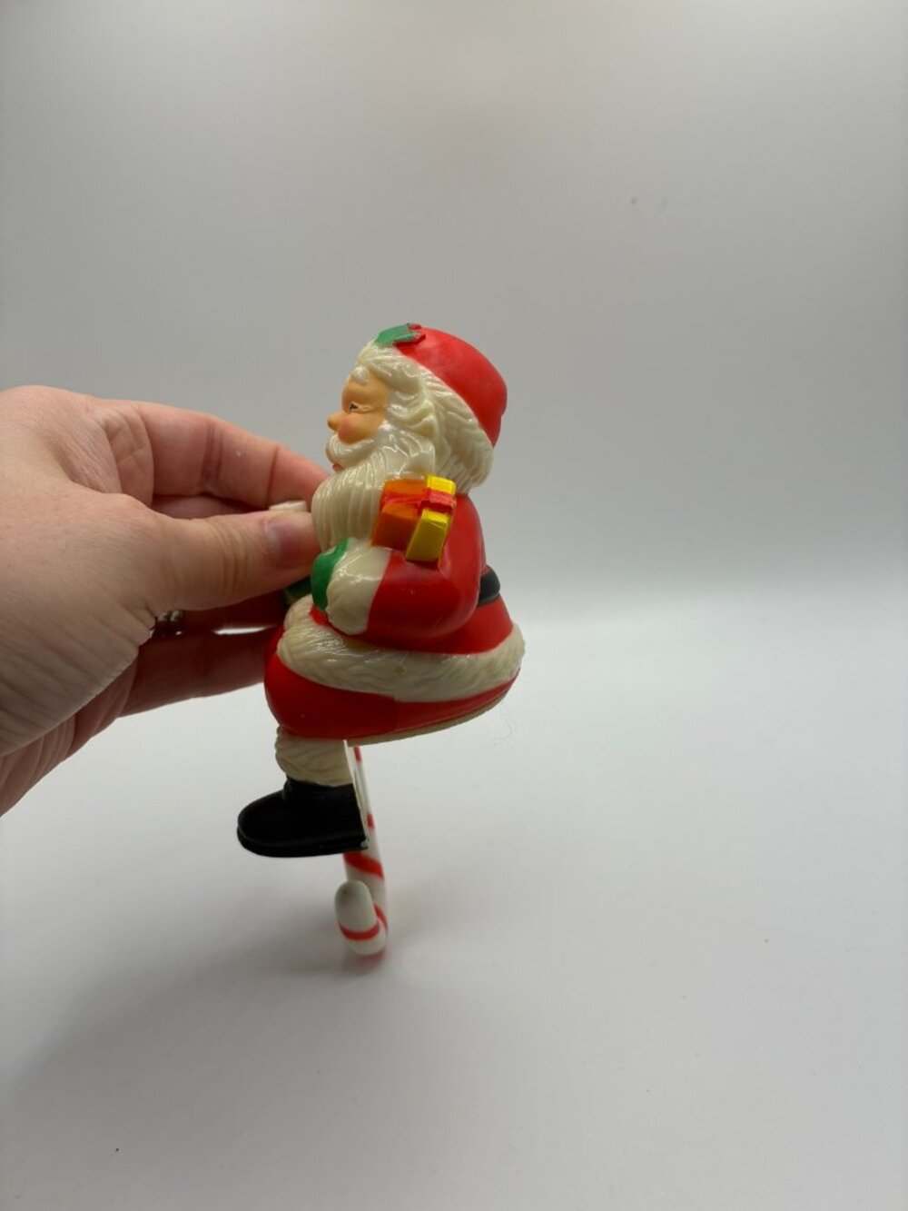 Vintage Santa Candy Cane Stocking Holder